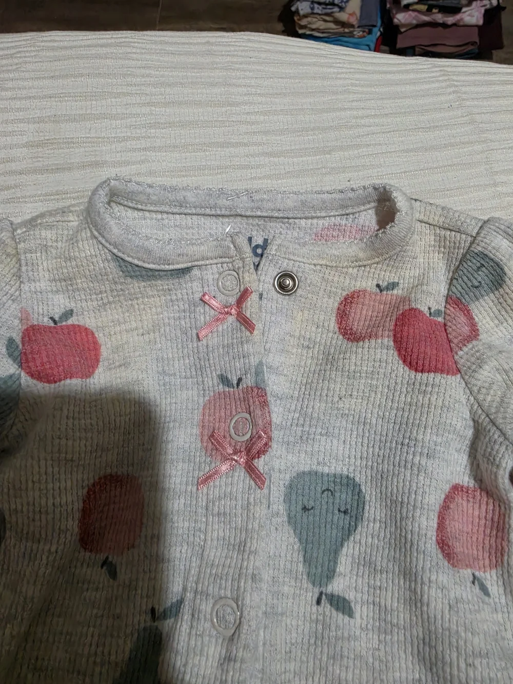 Carter's Baby One-Piece Footed Pajamas in Pink & Gray Fruit Print